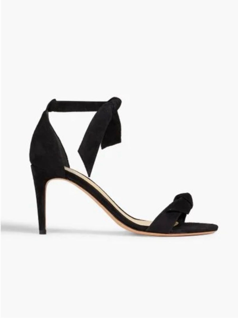 Alexandre Birman Clarita 75 Black Suede Bow Sandal Shoes Sz 39 - Like New